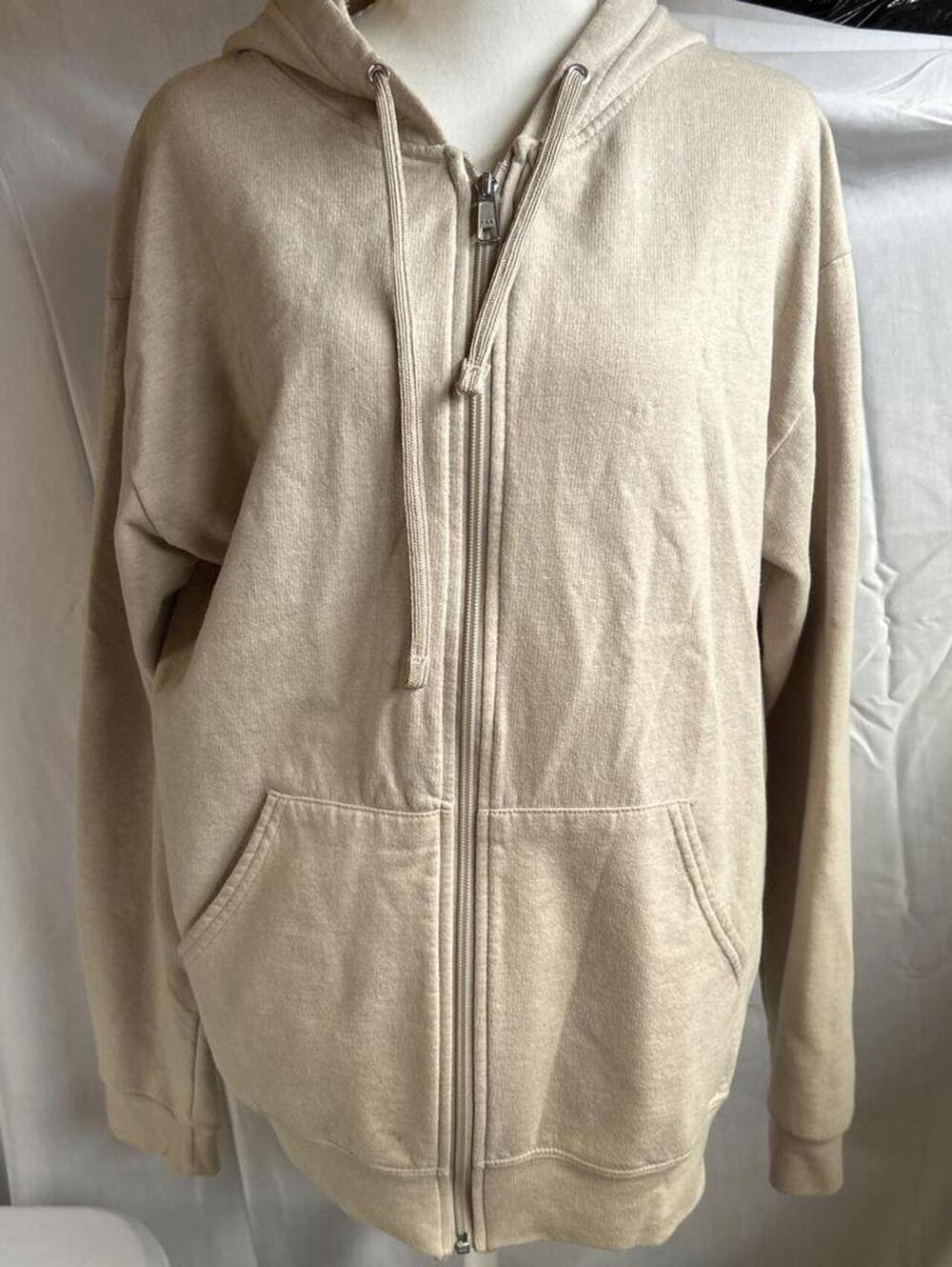 Women's Tan Zip-Up Hoody, Fruit of the Loom, Size M